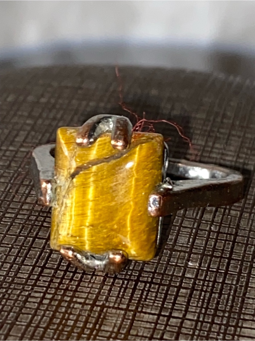 Yellow Tiger's Eye Stone Ring - Unbranded size 6
